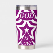 Achempong God Is Love Star Deep Purple Geïsoleerde Drinkbeker (Achterkant)