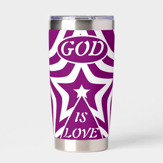 Achempong God Is Love Star Deep Purple Geïsoleerde Drinkbeker (Voorkant)