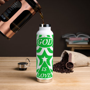Achempong God Is Love Star Donkere Pastelgroene Tr Waterfles
