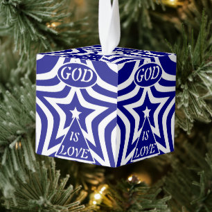 Achempong God Is Love Star Navy Blue Elegante Gees Kubus Ornament