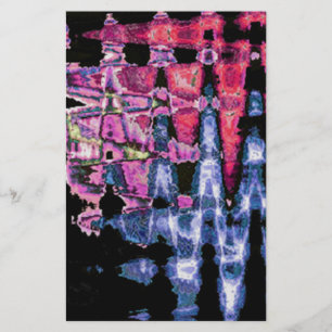 Achempong Modern Synthwave: Roze Blauwe Abstracte Briefpapier