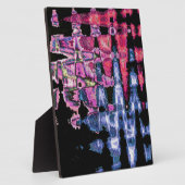 Achempong Moderne Synthwave: Roze Blau Abstract Un Fotoplaat (Zijkant)