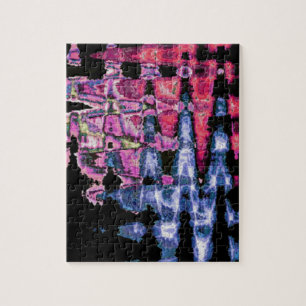 Achempong Moderne Synthwave: Roze Blauwe Abstract Legpuzzel