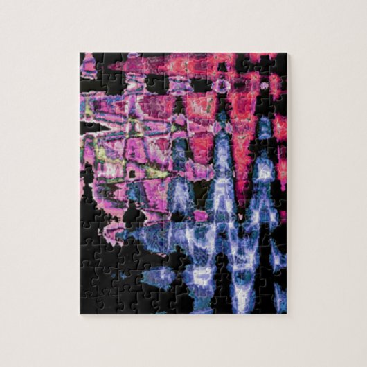 Achempong Moderne Synthwave: Roze Blauwe Abstract Legpuzzel (Verticaal)