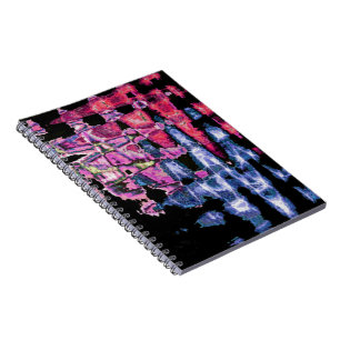 Achempong Moderne Synthwave: Roze Blauwe Abstract Notitieboek