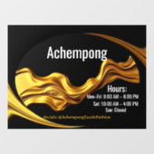 Achempong Personalized Glass Door Decal: Gold Wave Raamsticker (Vel)