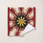 Achempong: Starburst | Deep Crimson & Gold Luxury Bad Handdoek (Wasdoekje)