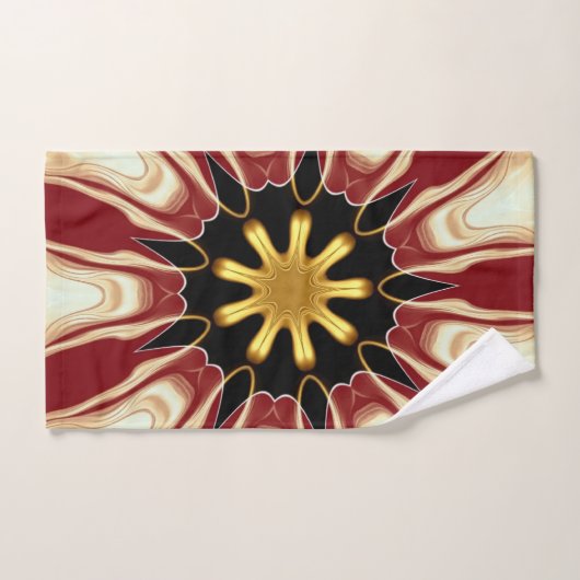 Achempong: Starburst | Deep Crimson & Gold Luxury Bad Handdoek (Handdoek)