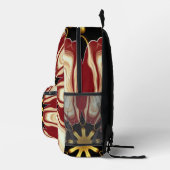 Achempong: Starburst | Deep Crimson & Gold Luxury Bedrukte Rugzak (Rechts)