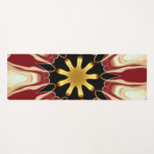 Achempong: Starburst | Deep Crimson & Gold Luxury Yogamat (Voorkant (horizontaal))