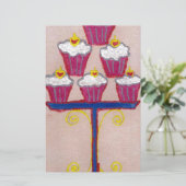 Achempong's Artful Inspirerend Cupcake Couture Briefpapier (Staand voorkant)