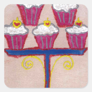 Achempong's Artful Inspirerend Cupcake Couture Vierkante Sticker