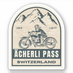 Ächerli Pas Zwitserse Alpen motorfietstocht Sticker