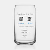 Acheter à la mariée un don de boisson QR Venmo Pay (Verso)