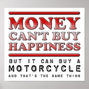 Acheter du Bonheur Affiche drôle de moto