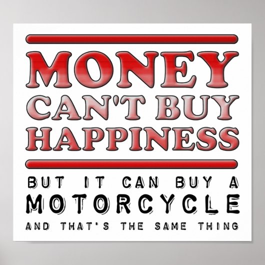 Acheter du Bonheur Affiche drôle de moto (Devant)