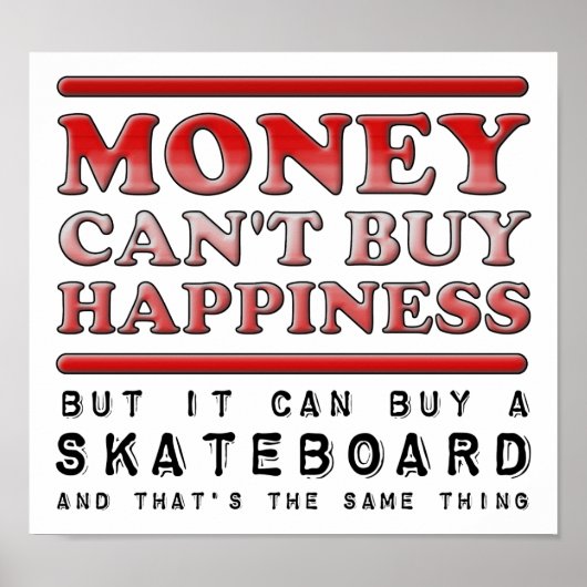 Acheter Happiness Skateboard Funny Poster (Devant)