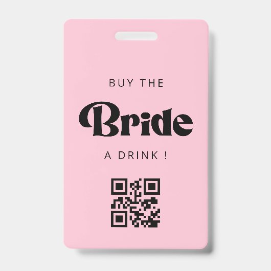 Acheter la mariée boire un verre Code QR Badge (Avant)