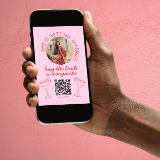 Acheter la Mariée une Margarita Photo Carte Qr Cod
