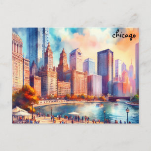 acheter place Travel Vintage chicago cartes postal