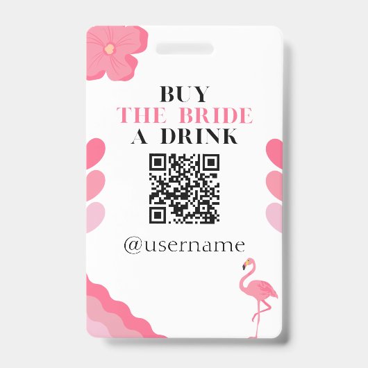 Acheter une boisson à la mariée Badge de collecte (Avant)