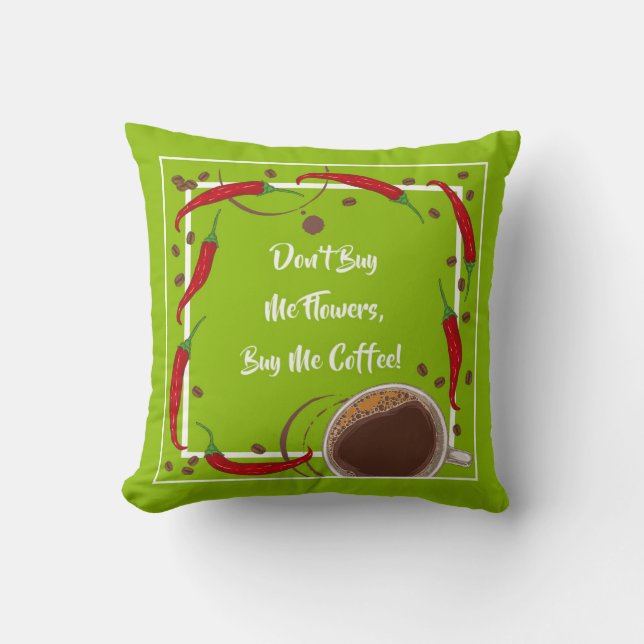 ACHETEZ-MOI DU CAFÉ ! Coussin décoratif (Recto)