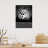 Achievement Motivatie Black & White Lion Poster (Keuken)