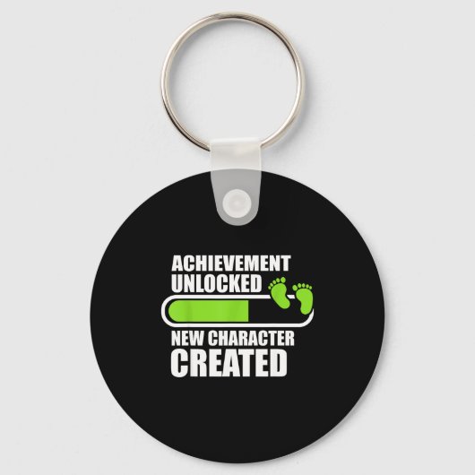 Achievement Unlocked New Character D Funny Pregnan Sleutelhanger (Voorkant)