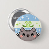Achilleaanse LGBT Pride Flag Cat Button (Voorkant /achterkant)