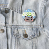 Achilleaanse LGBT Pride Flag Cat Button (In situ)