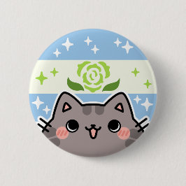 Achilleaanse LGBT Pride Flag Cat Button