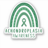 Achondroplasie Groen Regenboog Lintbewustzijn Sticker (Voorkant)