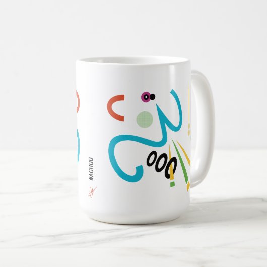 Achoo Abstrait Art Moderne Retro Mug (Devant droit)
