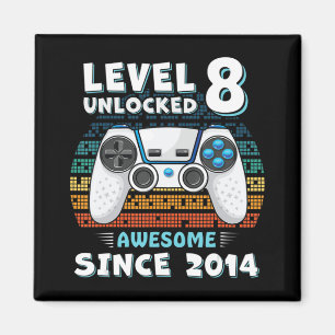 Acht 8 jaar BDay Son Boy Fun Gamer acht jaar oud B Magneet