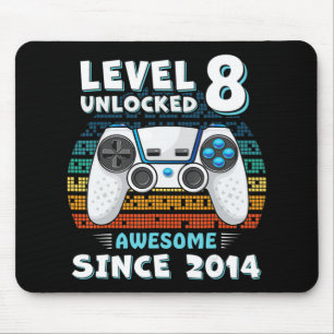 Acht 8 jaar BDay Son Boy Fun Gamer acht jaar oud B Muismat