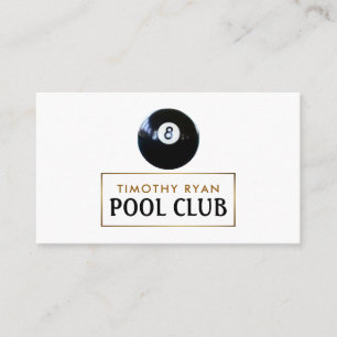 Acht Ball, Pool Club, Pool Player Visitekaartje