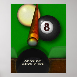 Acht balpool en Billiards op maat Poster
