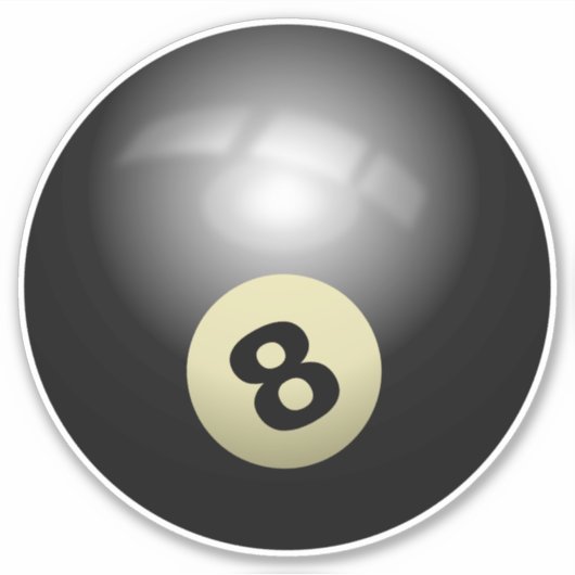Acht biljartballen sticker (Voorkant)