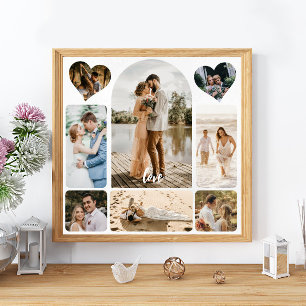 Acht foto's Collage Couple Wedding Entrance Sign Poster