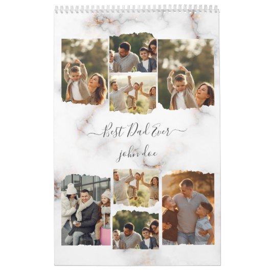 Acht foto's Moderne Elegant Collage Family Love Kalender (Hoes)