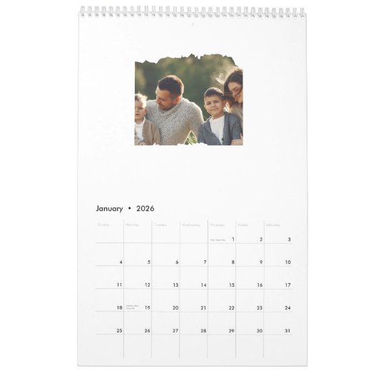 Acht foto's Moderne Elegant Collage Family Love Kalender (Jan 2026)