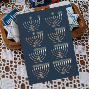 Acht Hanukkah-nachten Kerstkaart