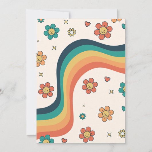 Acht Is Een Sfeer Groovy Retro Bloem 8e Verjaardag Kaart (Achterkant)