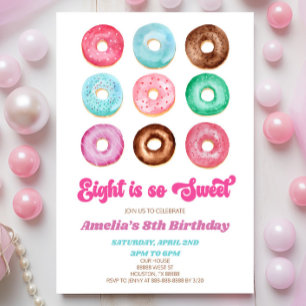 Acht is zo lief donut 8e verjaardagsfeest kaart