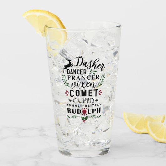 Acht kleine rendiertjes glas (Voorkant ijs)