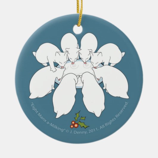 Acht Manx a-Milking... dubbelzijdig Keramisch Ornament (Voorkant)