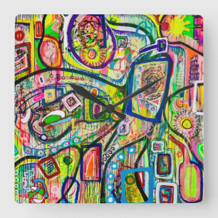 Acht Martinis Wall Clock Vierkante Klok
