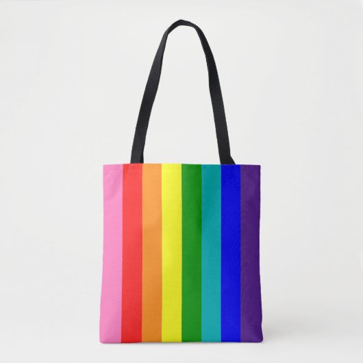 Acht Stripe Rainbow Pride-vlag Draagtas (Voorkant)
