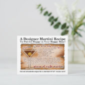 Acht Tropische Martini Recept Briefkaart (Staand voorkant)