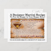 Acht Tropische Martini Recept Briefkaart (Voorkant / Achterkant)